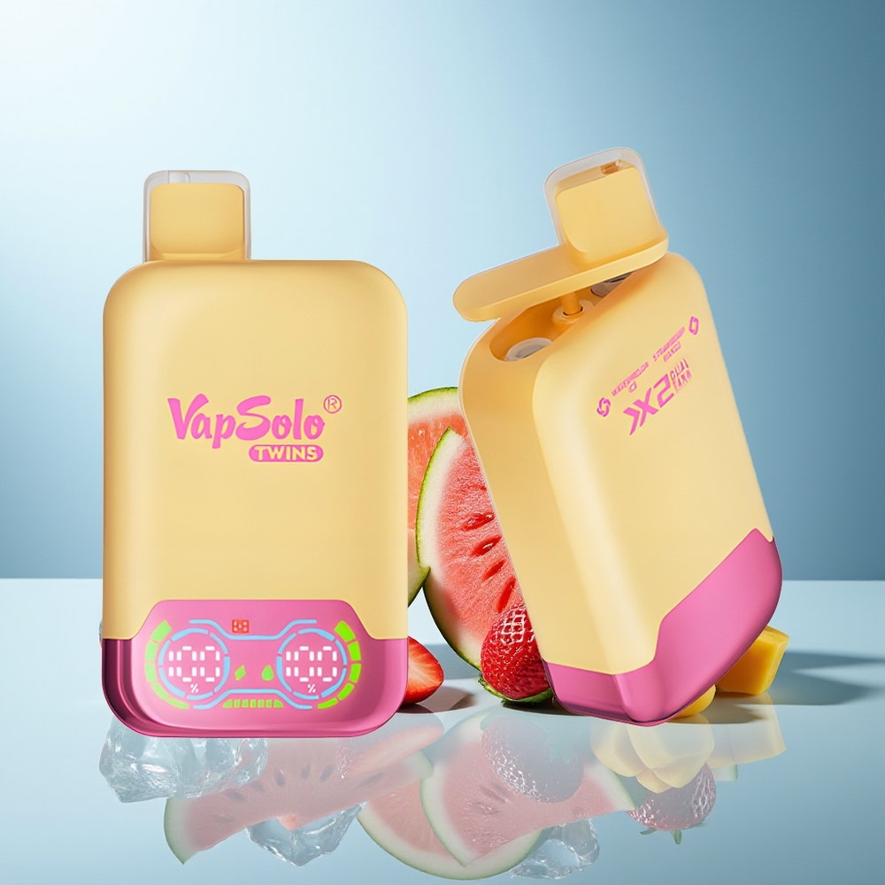 VapSolo Twins 20000 Pufi Melona Led  Jagoda Mango Tip-C