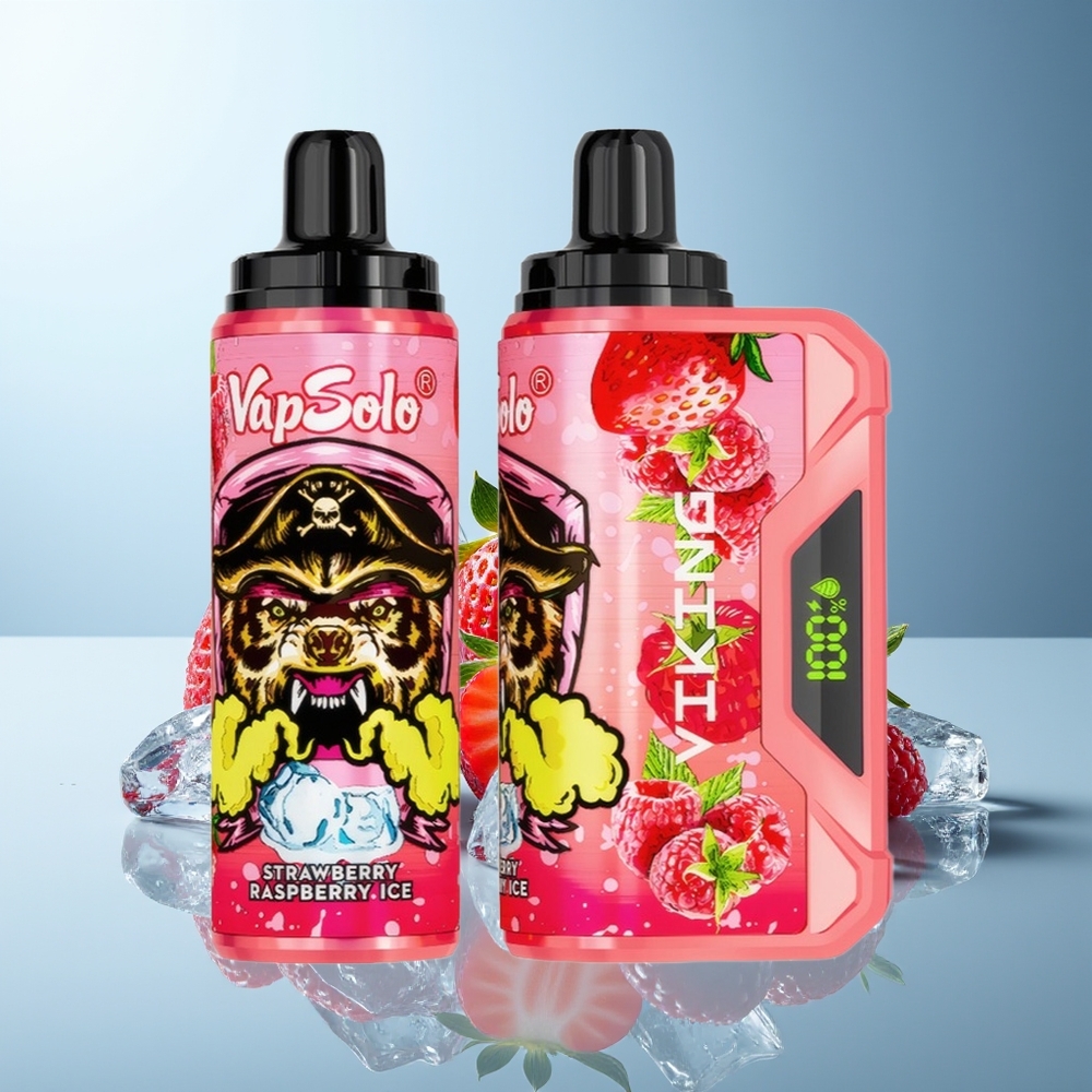 VapSolo VIKING 12000 Pufi Dispozabilni Vape Jagoda Malina Led