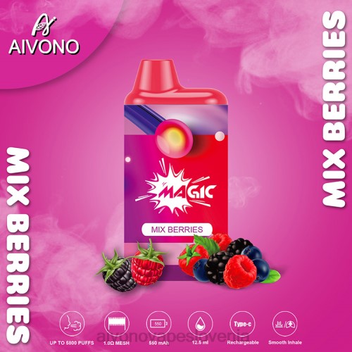 Aivono AIM MAGIC 5800 cigaretnih škatlic zmešajte jagode 4J4F100 - Aivono Vape Review Slovenia