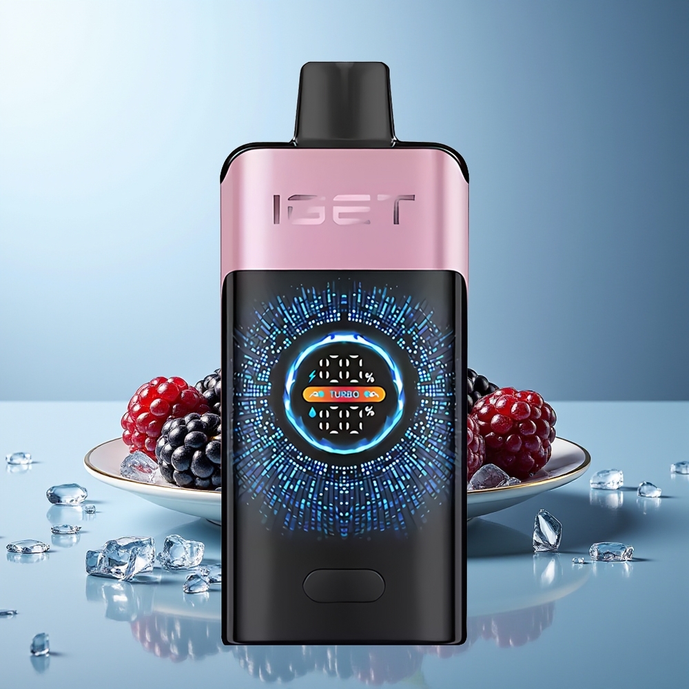 IGET ONE 12000 Puffi Dispozabilna Vapa Borovnica Led + Velik Pobarvan Ukrivljen Zaslon