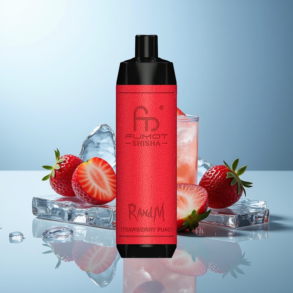 RandM Fumot Shisha 10000 Puff Jagoda Punch 18ml Prednapolnjena e-tekočina