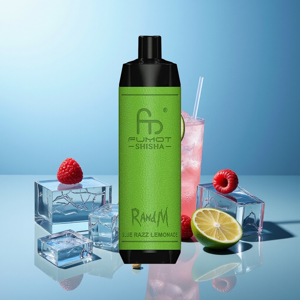 RandM Fumot Shisha 10000 Puffov Modra Malina Limonada 0,5% Nikotina