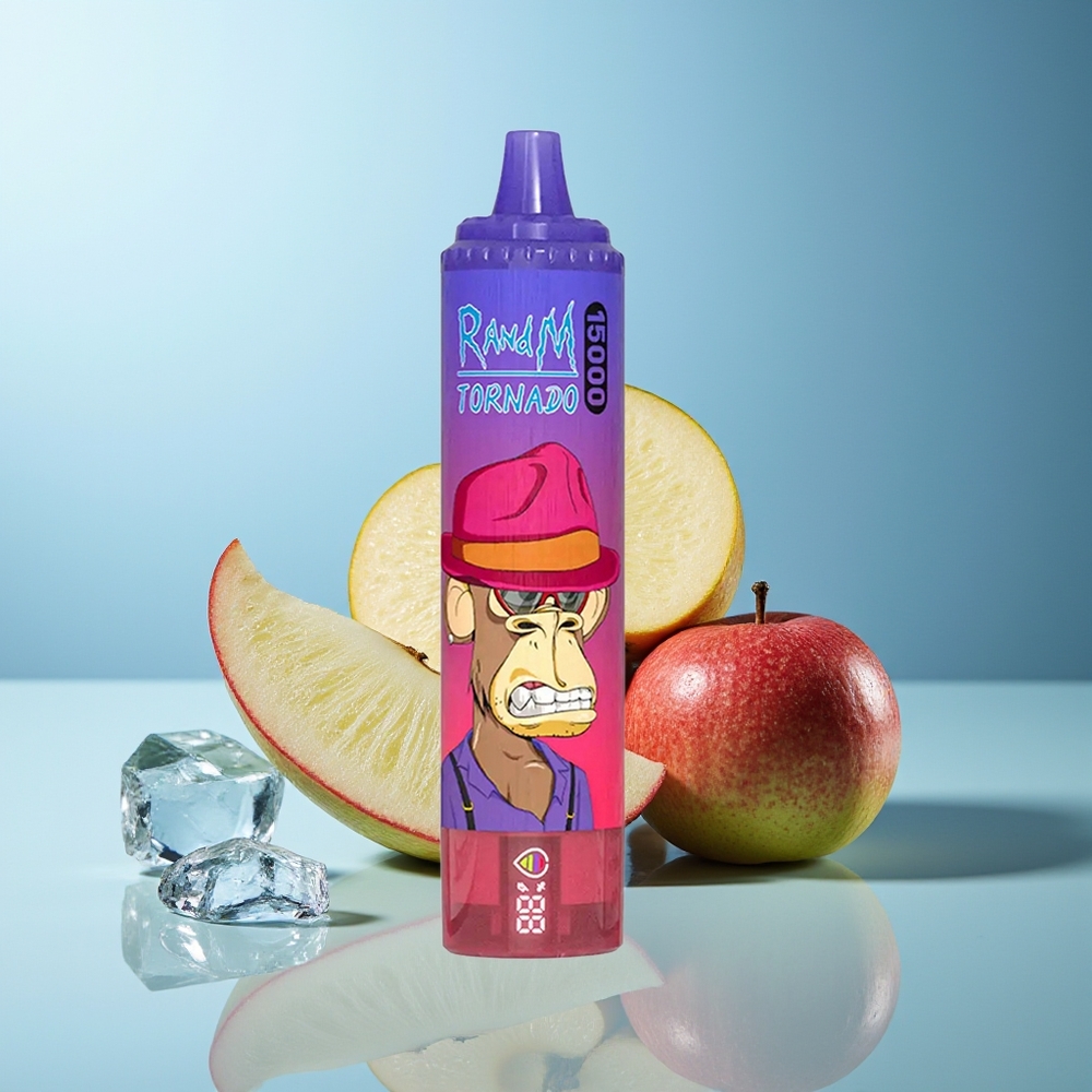 RandM Fumot Tornado 15000 Puffov Kislo Jabolko Mesh Coil