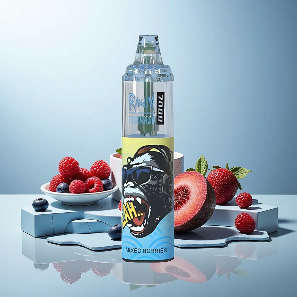 RandM Fumot Tornado 7000 Pih Mešane Jagode RGB Svetloba