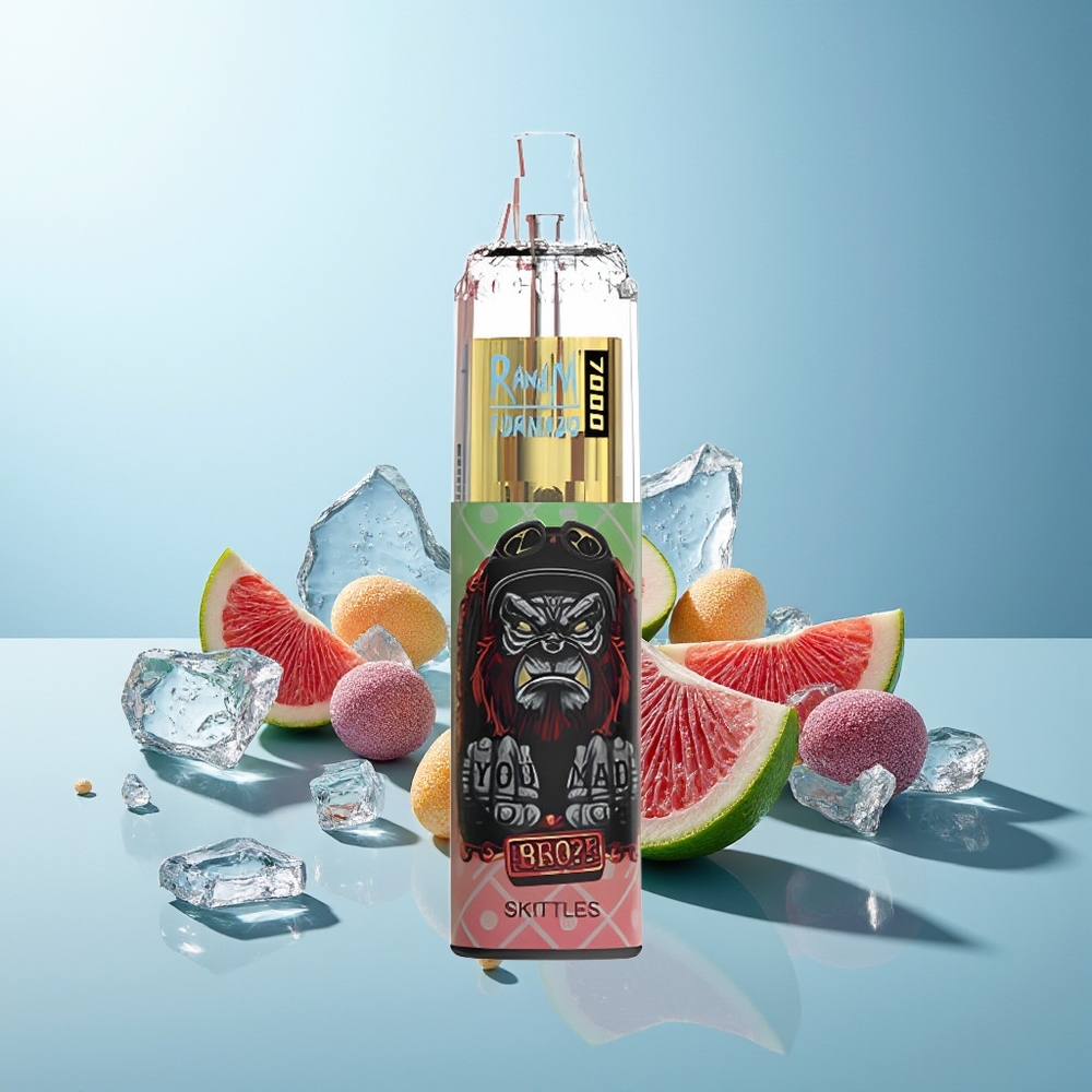 RandM Fumot Tornado 7000 Pufi Dispozabilna Vapa Skittles z RGB Lučjo