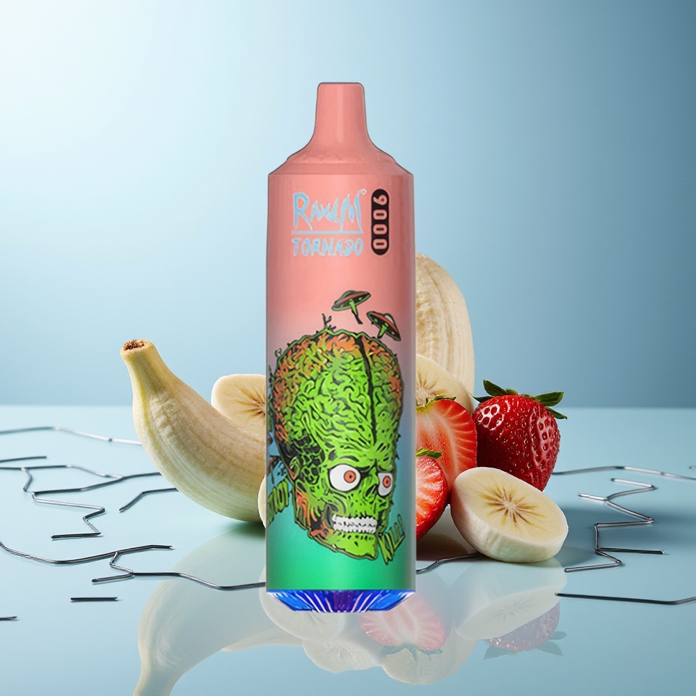 RandM Fumot Tornado 9000 Ponovljivk Jagoda Banana RGB Display