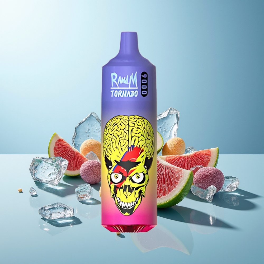 RandM Fumot Tornado 9000 Pufi Displej RGB Skittles