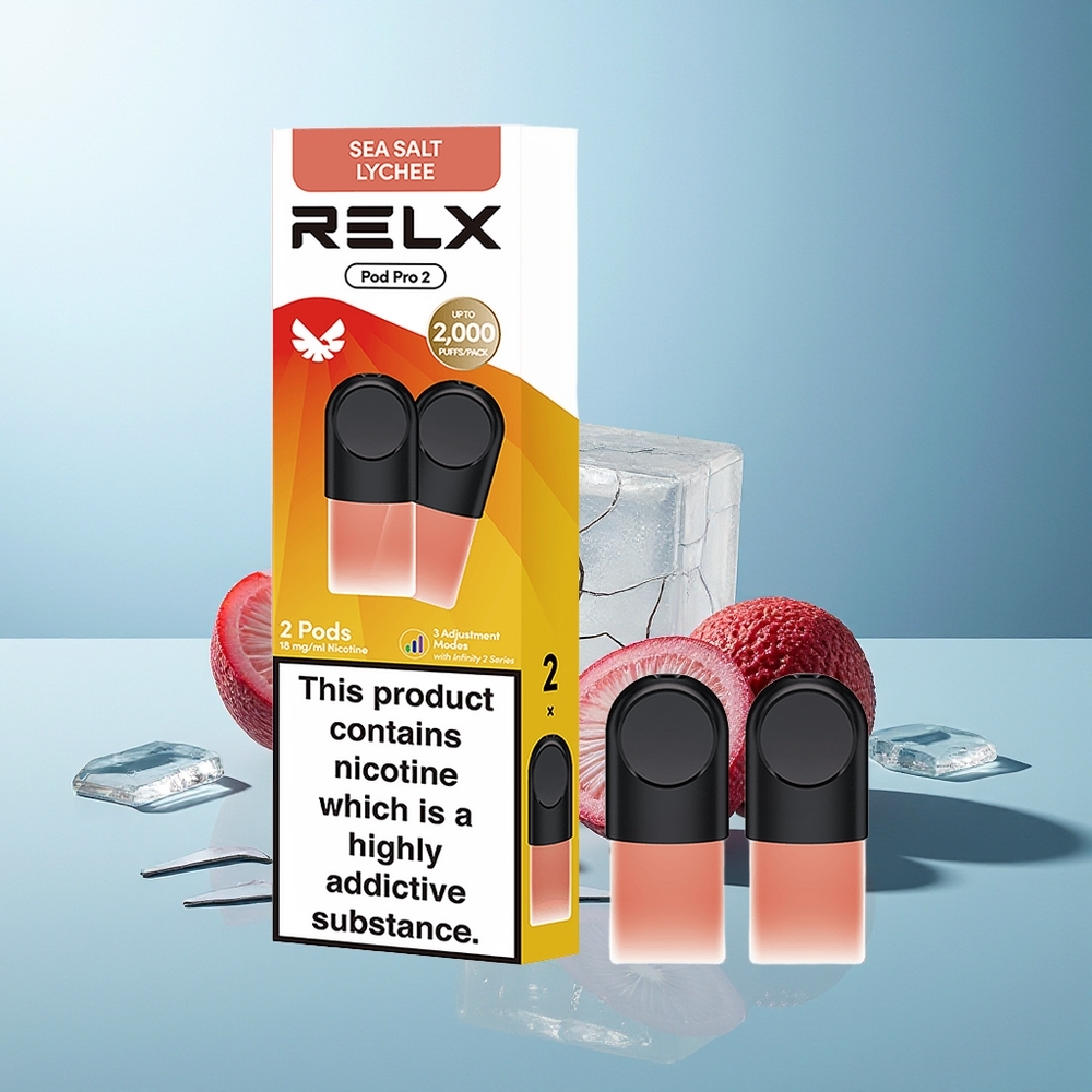 RELX Pod Pro 2 600 povdihov Morski Sol Litchi 3 Načini Prilagoditve Napetosti